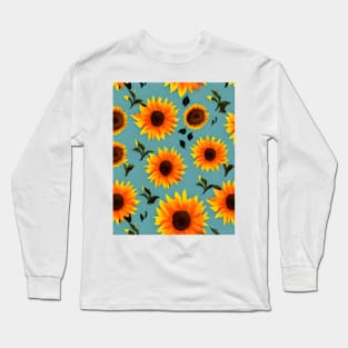 Orange Sunflowers Long Sleeve T-Shirt